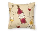 Red and White Wine Fabric Decorative Pillow BB5196PW1818