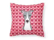 Italian Greyhound Hearts Fabric Decorative Pillow BB5306PW1414