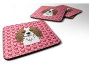 Set of 4 Cavalier Spaniel Hearts Foam Coasters Set of 4 BB5294FC