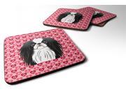 Set of 4 Japanese Chin Hearts Foam Coasters Set of 4 BB5300FC