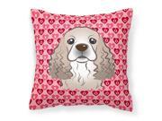 Cocker Spaniel Hearts Fabric Decorative Pillow BB5286PW1818