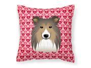 Sheltie Hearts Fabric Decorative Pillow BB5312PW1818