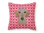 Wirehaired Dachshund Hearts Fabric Decorative Pillow BB5303PW1818