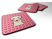 Set of 4 Yellow Labrador Hearts Foam Coasters Set of 4 BB5292FC
