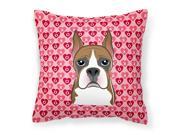 Boxer Hearts Fabric Decorative Pillow BB5293PW1414