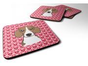 Set of 4 Beagle Hearts Foam Coasters Set of 4 BB5309FC