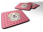 Set of 4 Golden Retriever Hearts Foam Coasters Set of 4 BB5275FC