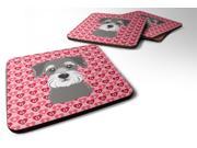 Set of 4 Schnauzer Hearts Foam Coasters Set of 4 BB5276FC