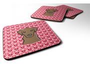 Set of 4 Chocolate Labrador Hearts Foam Coasters Set of 4 BB5304FC