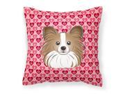 Papillon Hearts Fabric Decorative Pillow BB5318PW1414