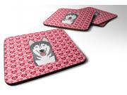 Set of 4 Alaskan Malamute Hearts Foam Coasters Set of 4 BB5288FC