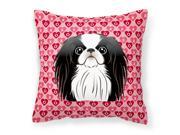 Japanese Chin Hearts Fabric Decorative Pillow BB5300PW1414