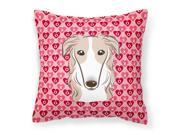 Borzoi Hearts Fabric Decorative Pillow BB5298PW1414