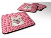 Set of 4 French Bulldog Hearts Foam Coasters Set of 4 BB5308FC