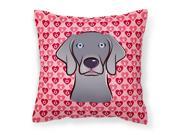 Weimaraner Hearts Fabric Decorative Pillow BB5301PW1818