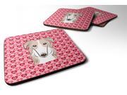 Set of 4 Borzoi Hearts Foam Coasters Set of 4 BB5298FC