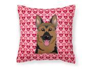 German Shepherd Hearts Fabric Decorative Pillow BB5281PW1414
