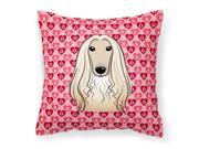 Afghan Hound Hearts Fabric Decorative Pillow BB5314PW1818