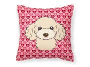 Buff Poodle Hearts Fabric Decorative Pillow BB5328PW1818