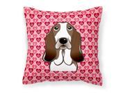 Basset Hound Hearts Fabric Decorative Pillow BB5313PW1818