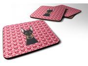 Set of 4 Doberman Pinscher Hearts Foam Coasters Set of 4 BB5315FC