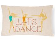 Let s Dance Linen Light Canvas Fabric Decorative Pillow BB5376PW1216
