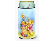 Easter Basket with Flowers Tall Boy Beverage Insulator Hugger APH4709TBC
