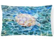 Sea Turtle Under water Canvas Fabric Decorative Pillow BB5363PW1216