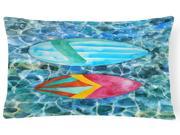 Surf Boards on the Water Canvas Fabric Decorative Pillow BB5366PW1216