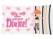Ballet Dance Stripes Red Hair Canvas Fabric Decorative Pillow BB5399PW1216
