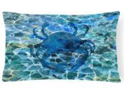 Blue Crab Under Water Canvas Fabric Decorative Pillow BB5369PW1216