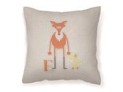 Alphabet F for Fox Fabric Decorative Pillow BB5731PW1414