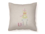 Alphabet U for Unicorn Fabric Decorative Pillow BB5746PW1818