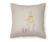 Alphabet U for Unicorn Fabric Decorative Pillow BB5746PW1414
