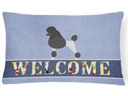 Poodle Welcome Canvas Fabric Decorative Pillow BB5543PW1216
