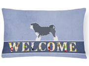 Lowchen Welcome Canvas Fabric Decorative Pillow BB5539PW1216