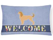 Afghan Hound Welcome Canvas Fabric Decorative Pillow BB5510PW1216