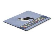 Black Border Collie Welcome Mouse Pad Hot Pad or Trivet BB5527MP