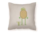Alphabet T for Turtle Fabric Decorative Pillow BB5745PW1414