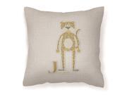 Alphabet J for Jaguar Fabric Decorative Pillow BB5735PW1414