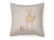 Alphabet K for Kangaroo Fabric Decorative Pillow BB5736PW1818