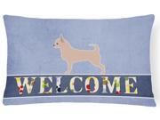 Chihuahua Welcome Canvas Fabric Decorative Pillow BB5554PW1216