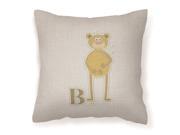 Alphabet B for Bear Fabric Decorative Pillow BB5727PW1818