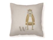 Alphabet W for Wolf Fabric Decorative Pillow BB5748PW1414