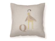 Alphabet Q for Quail Fabric Decorative Pillow BB5742PW1414