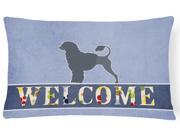 Portuguese Water Dog Welcome Canvas Fabric Decorative Pillow BB5572PW1216