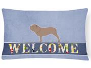 Neapolitan Mastiff Welcome Canvas Fabric Decorative Pillow BB5569PW1216