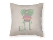 Alphabet E for Elephant Fabric Decorative Pillow BB5730PW1818