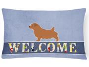Norfolk Terrier Welcome Canvas Fabric Decorative Pillow BB5513PW1216
