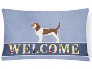 Grand Basset Griffon Vendeen Welcome Canvas Fabric Decorative Pillow BB5494PW1216